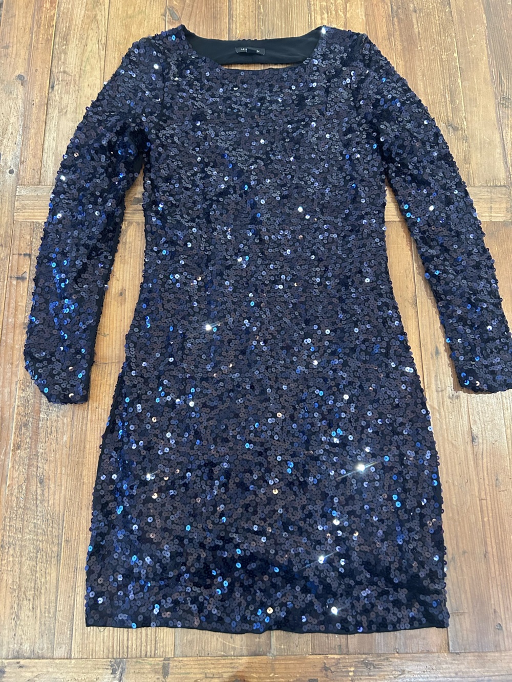 le chateau Purple Sequin Mini Dress